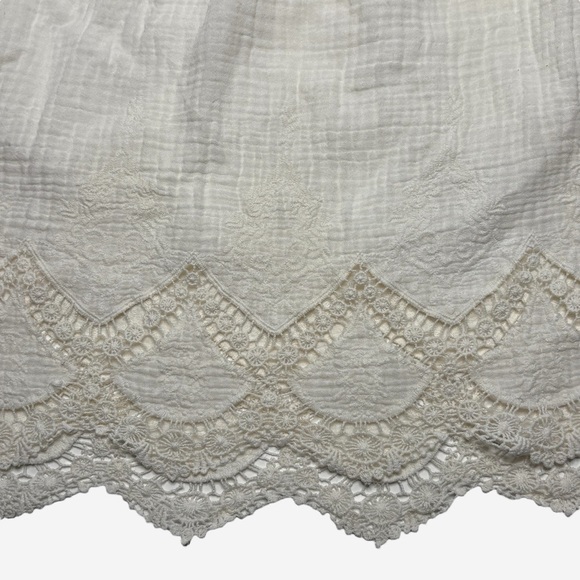 Sundance Tiered Midi Dress Size L Cotton Pullover Lace Details Ivory *Flaw - Picture 4 of 10